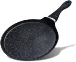 GRACE Non Stick Crepe Pan, Dosa Pan Die-cast Aluminium Pancake Flat Skillet Tawa Griddle 30cm with Stay-Cool Handle, Induction Compatible, PFOA Free Cookware